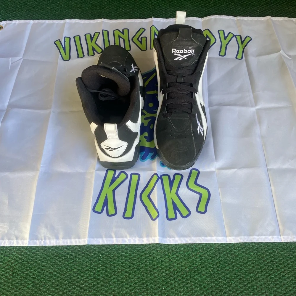 Reebok Kamikaze II (Shawn Kemp) Black and White Sneakers Size 11.5 - Picture 3 of 10